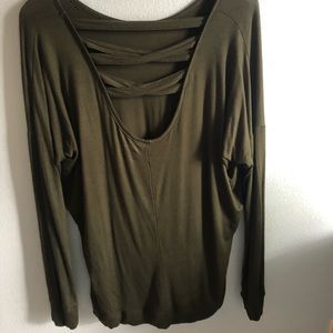Olive Green Criss Cross Back Pull Over
